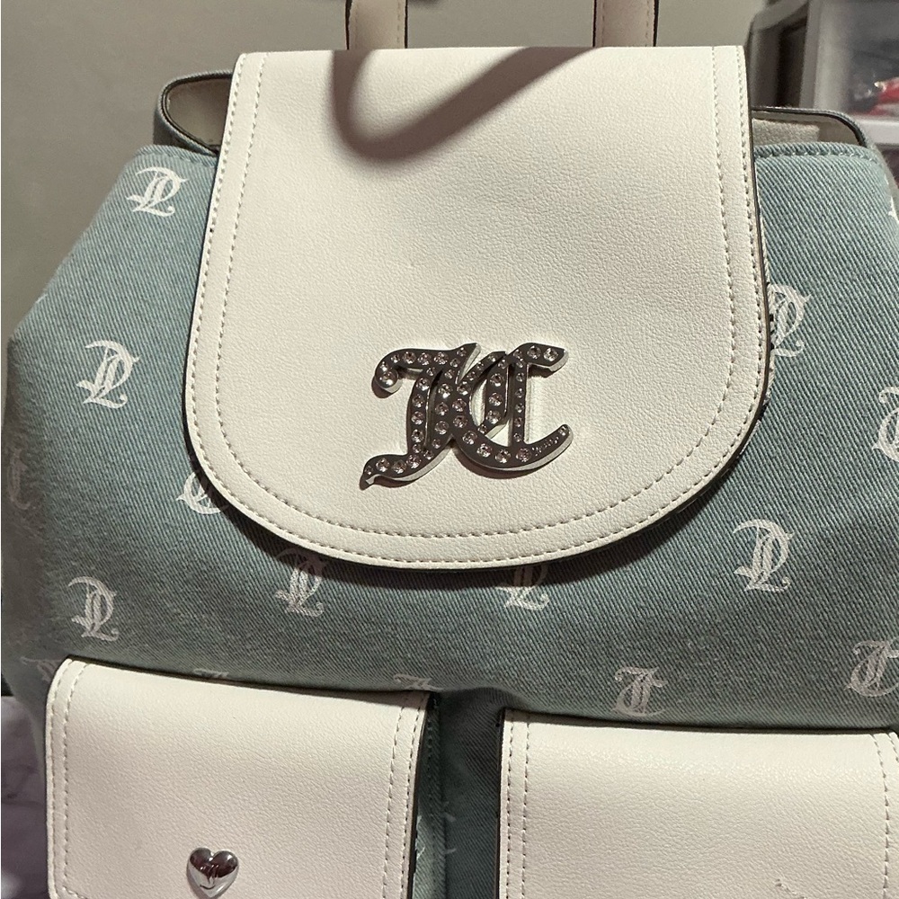 Juicy Couture White and Gray Backpack